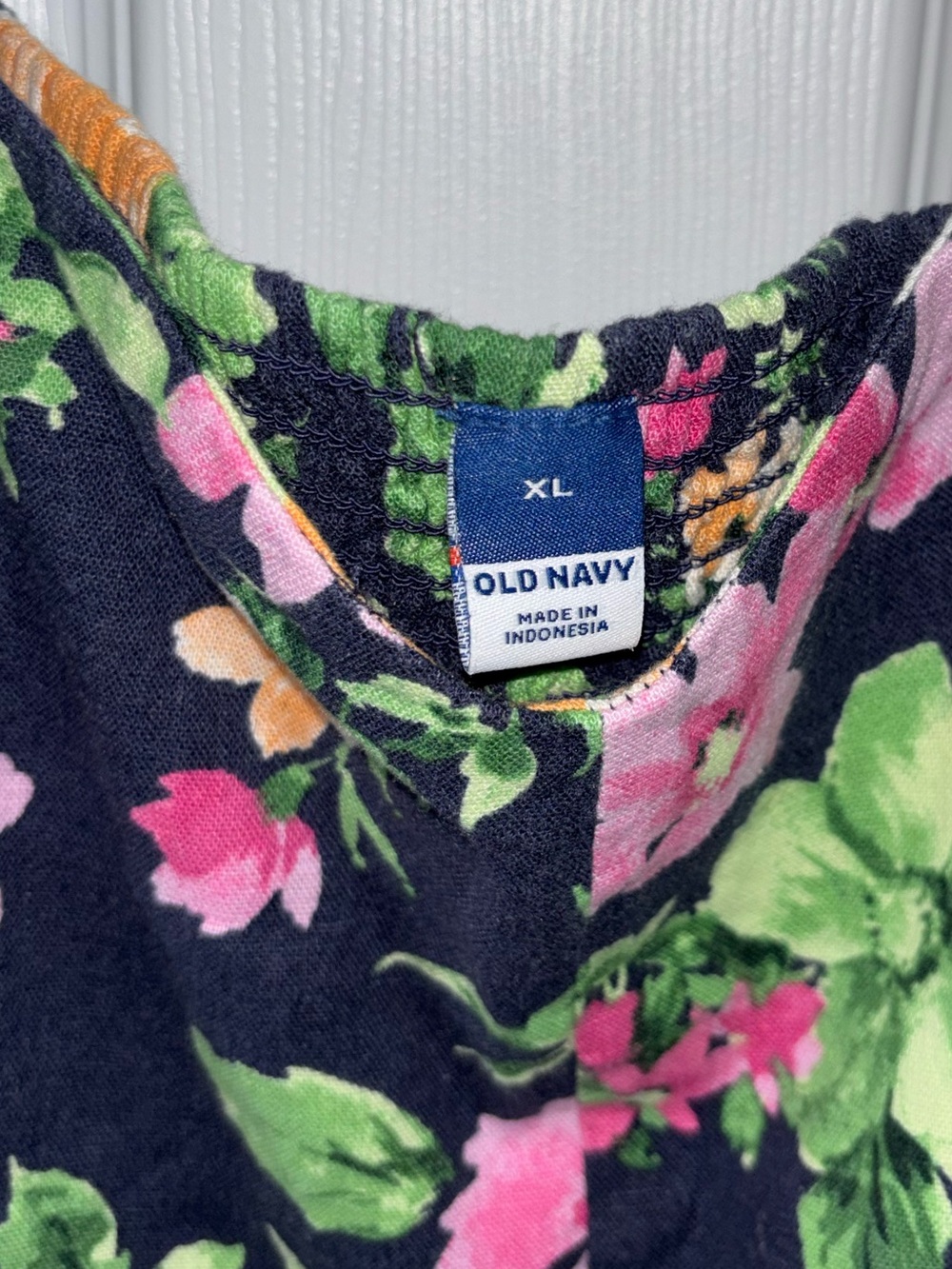 Old Navy Floral Summer Sundress Linen Blend Sz XL - Picture 3 of 3